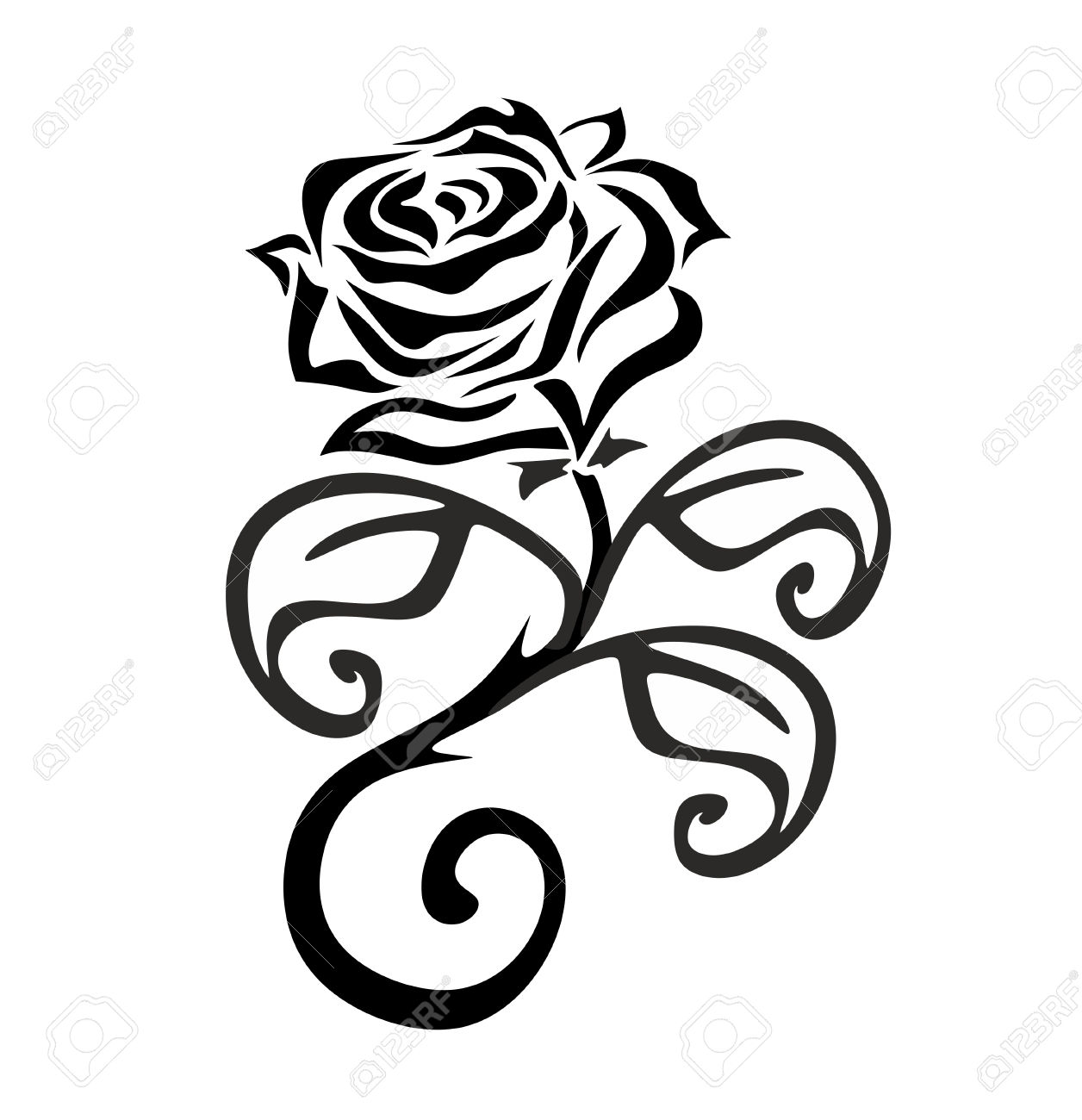1256x1300 Black And White Flowers Simple Rose Drawing Free Border Line