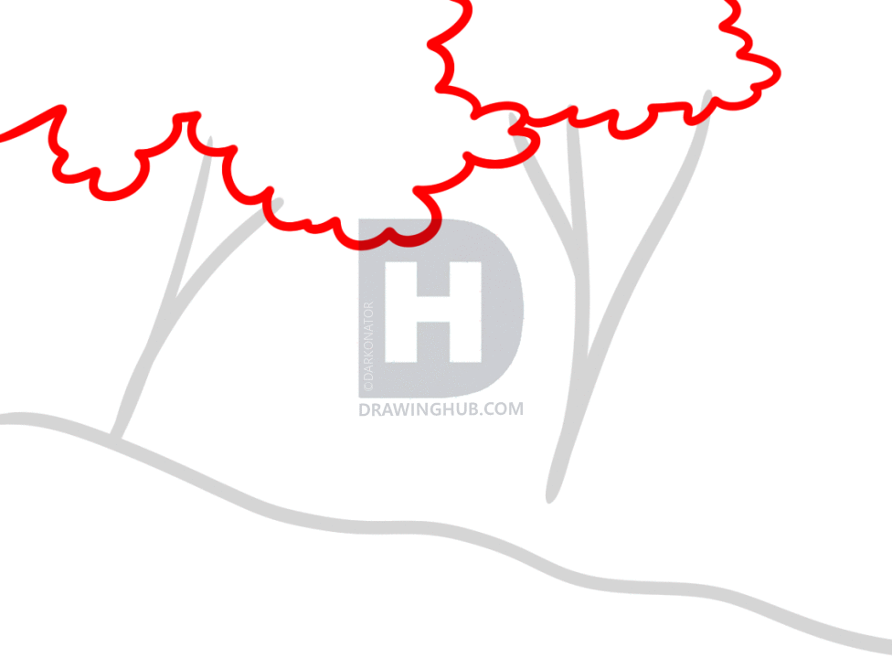 976x720 How To Draw Forests, Forest Backgrounds, Step