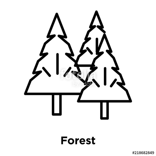 500x500 Forest Icon Isolated On White Background Modern And Editable