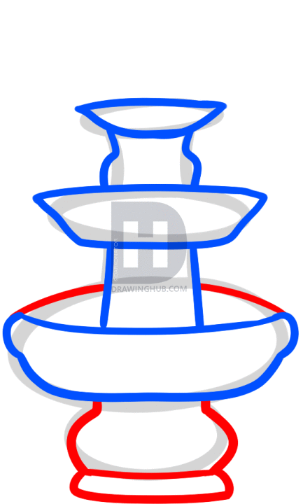 433x720 how to draw a fountain, water fountain, step