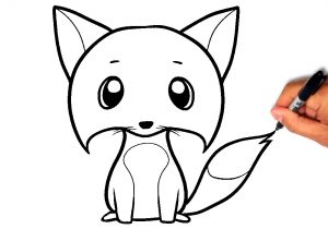 300x210 Easy Fox Drawing Fox Drawing How To Draw A Easy Fox Easy