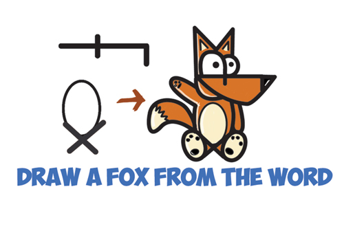 500x339 How To Draw A Cartoon Fox From The Word Fox