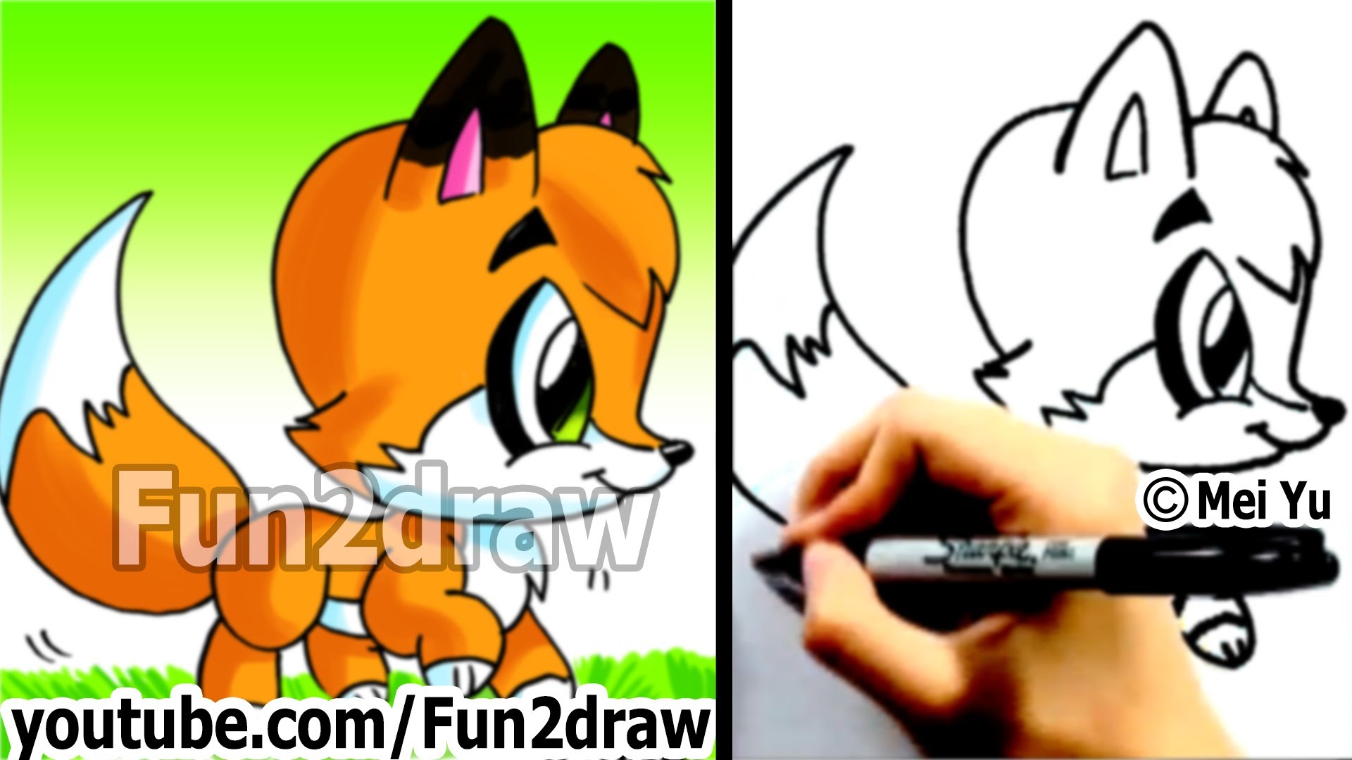 1920x1080 Cartoon Fox Drawing Easy Fennec Sly Simple Red Cute Carmi Chaelinn