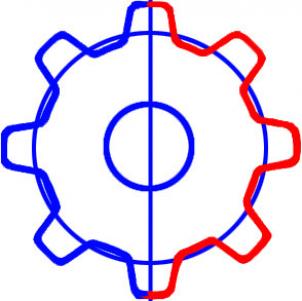 302x301 How To Draw A Gear, Step