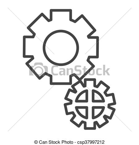 450x470 Two Simple Gears Simple Grey Two Gears Vector Illustration Flat