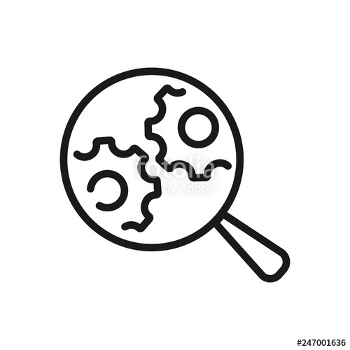 500x500 Gear On Magnification Minimal Thin Line Web Icon Simple Vector