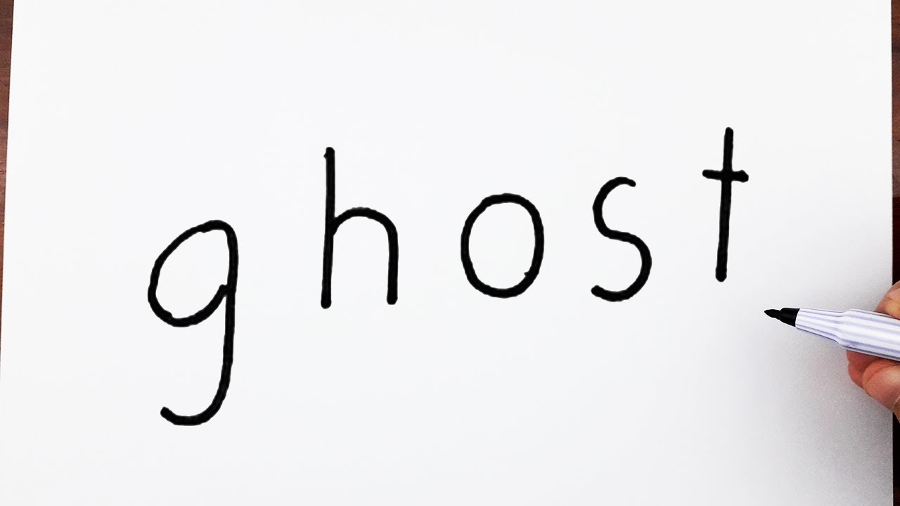 1280x720 How To Draw A Ghost Using The Word Ghost