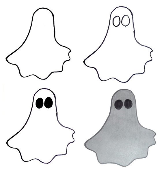 568x600 Simple Ghost Drawing Free Images