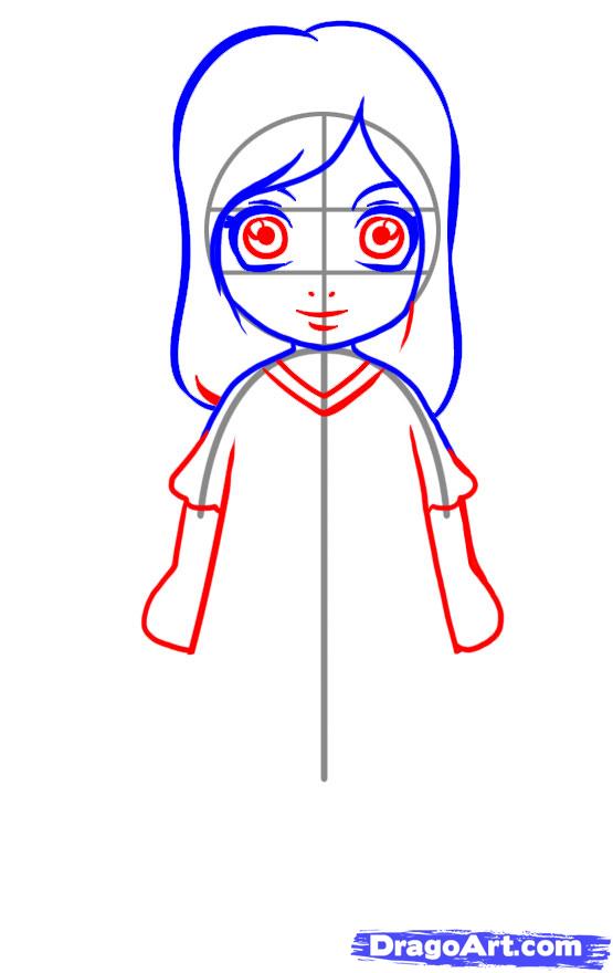 555x880 How To Draw A Simple Girl, Step