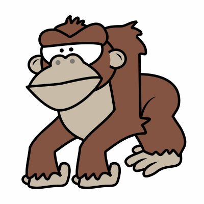 400x400 Drawing A Cartoon Gorilla Digital Tut Cartoon Monkey