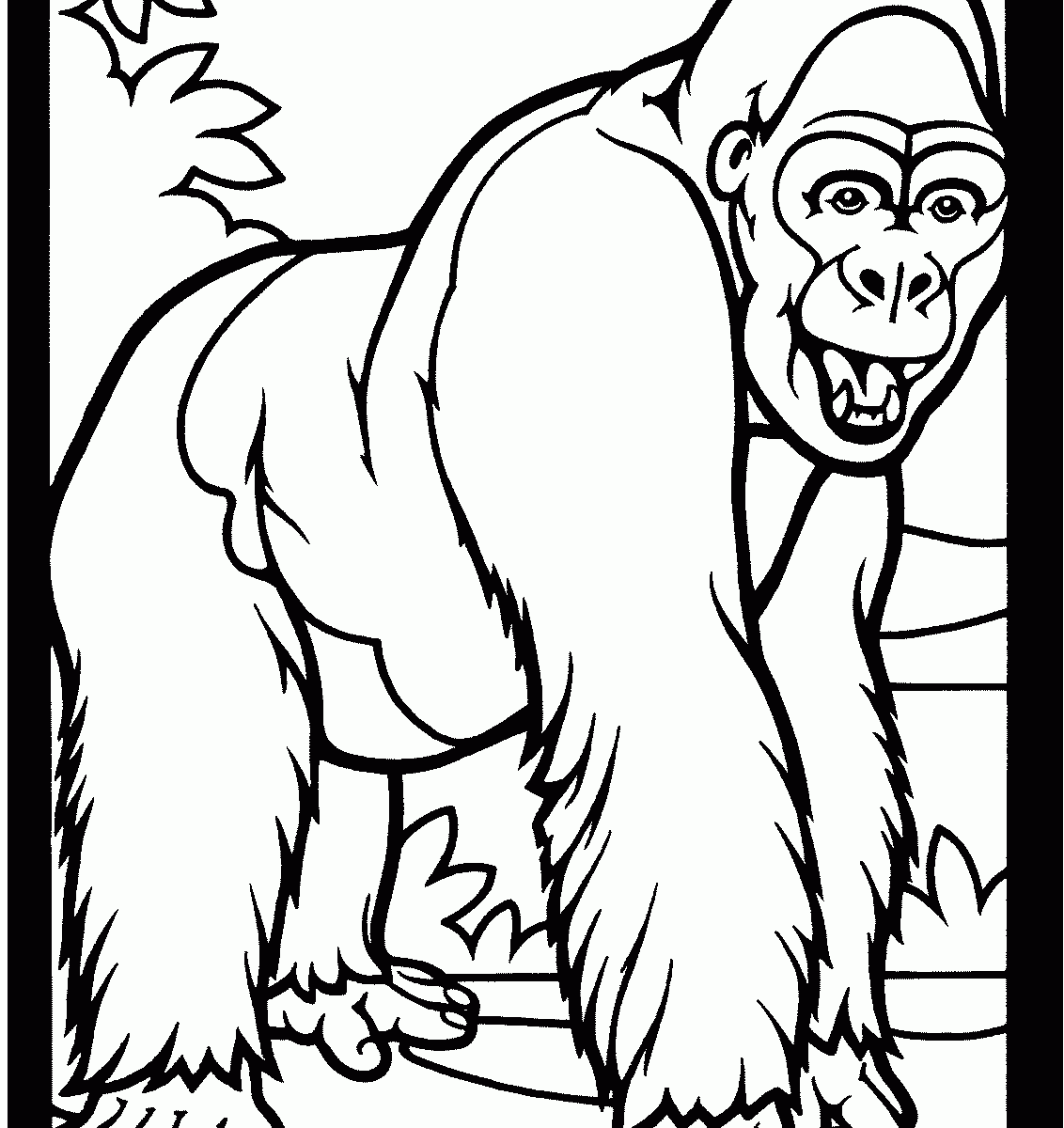 1132x1200 How To Draw Monkeys Gorilla Easy Drawing Video Coloring