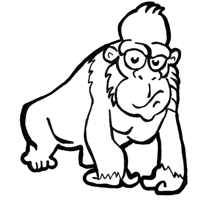 400x400 how to draw cartoon gorillas apes with easy step