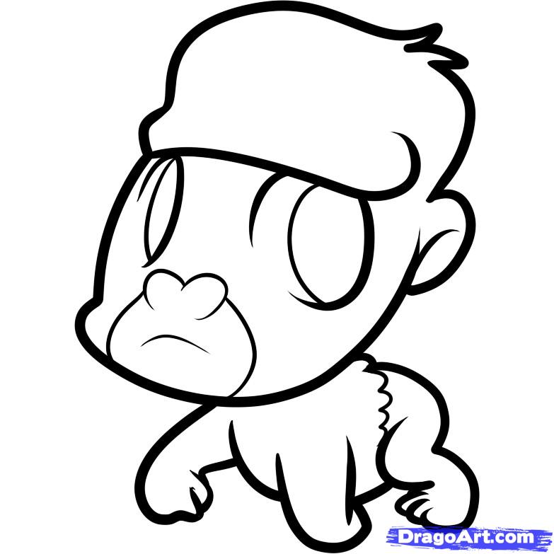 783x783 Step How To Draw A Gorilla For Kids