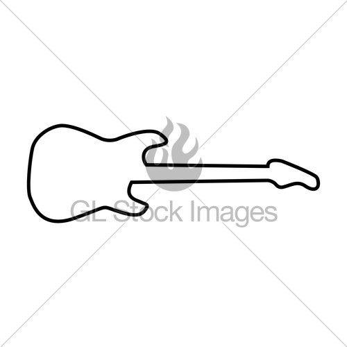 500x500 Electric Guitar It Is Black Icon Gl Stock Images