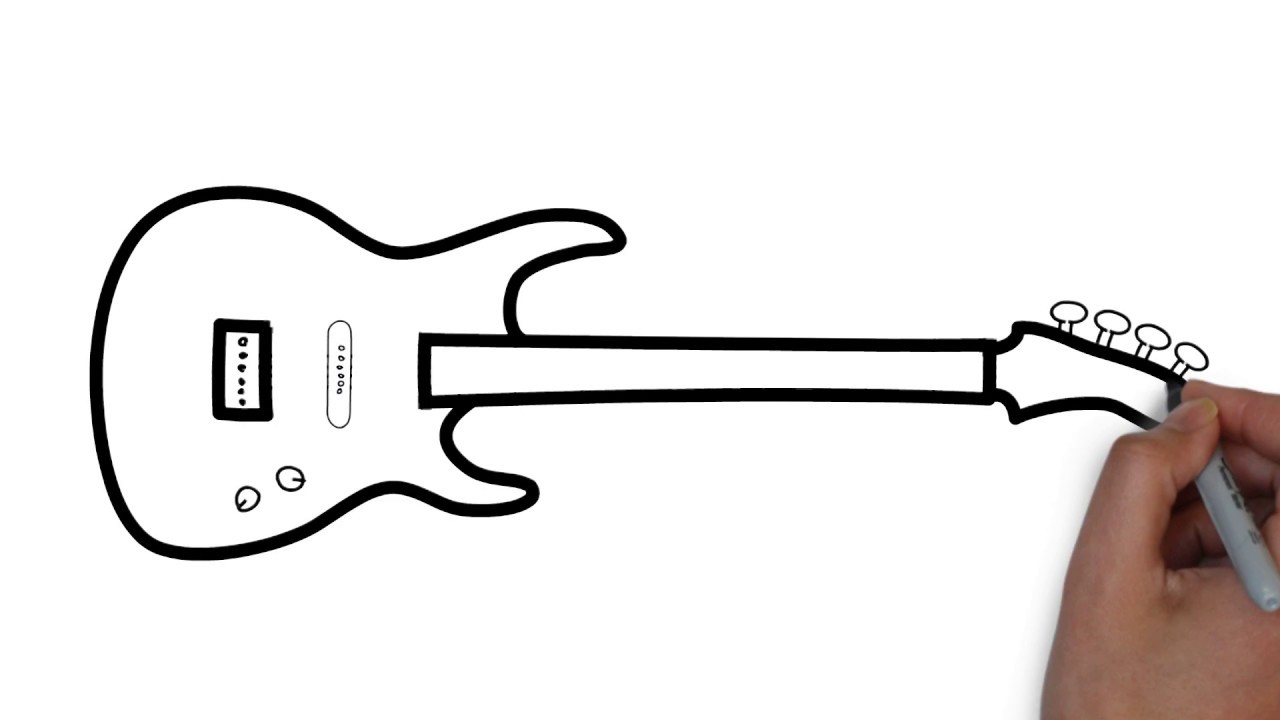 1280x720 How To Draw A Guitar Step