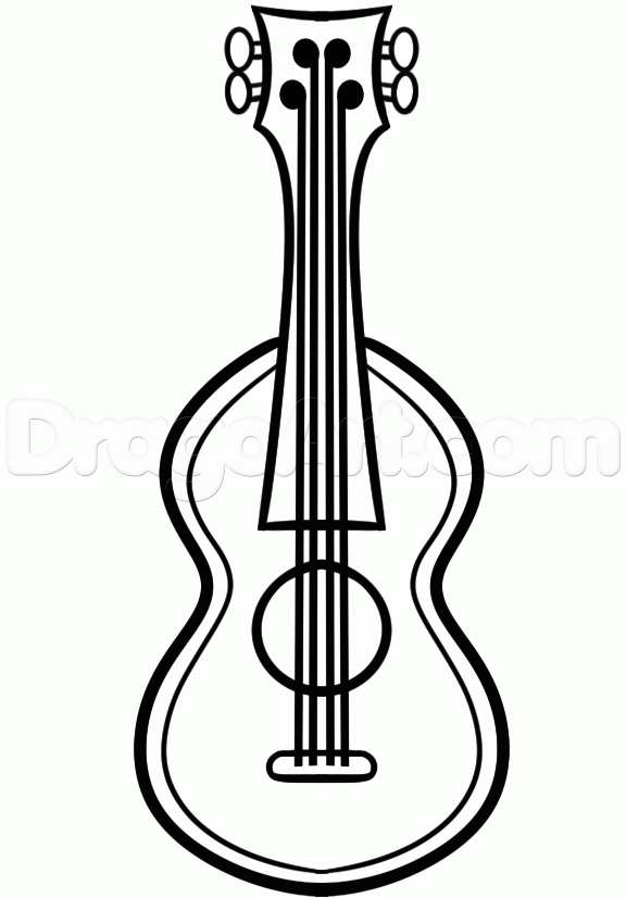 576x826 Ukulele Drawing Free Download