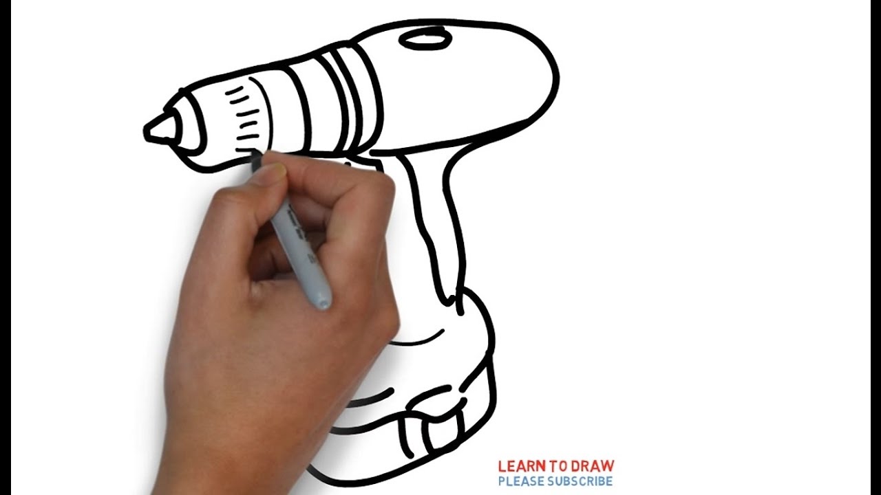 1280x720 Easy Step For Kids How To Draw A Drilling Machine
