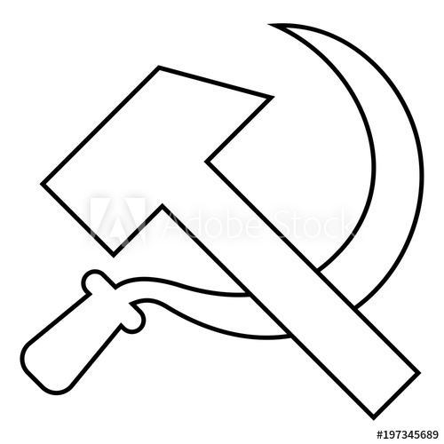 500x500 hammer and sickle icon black color illustration flat style simple