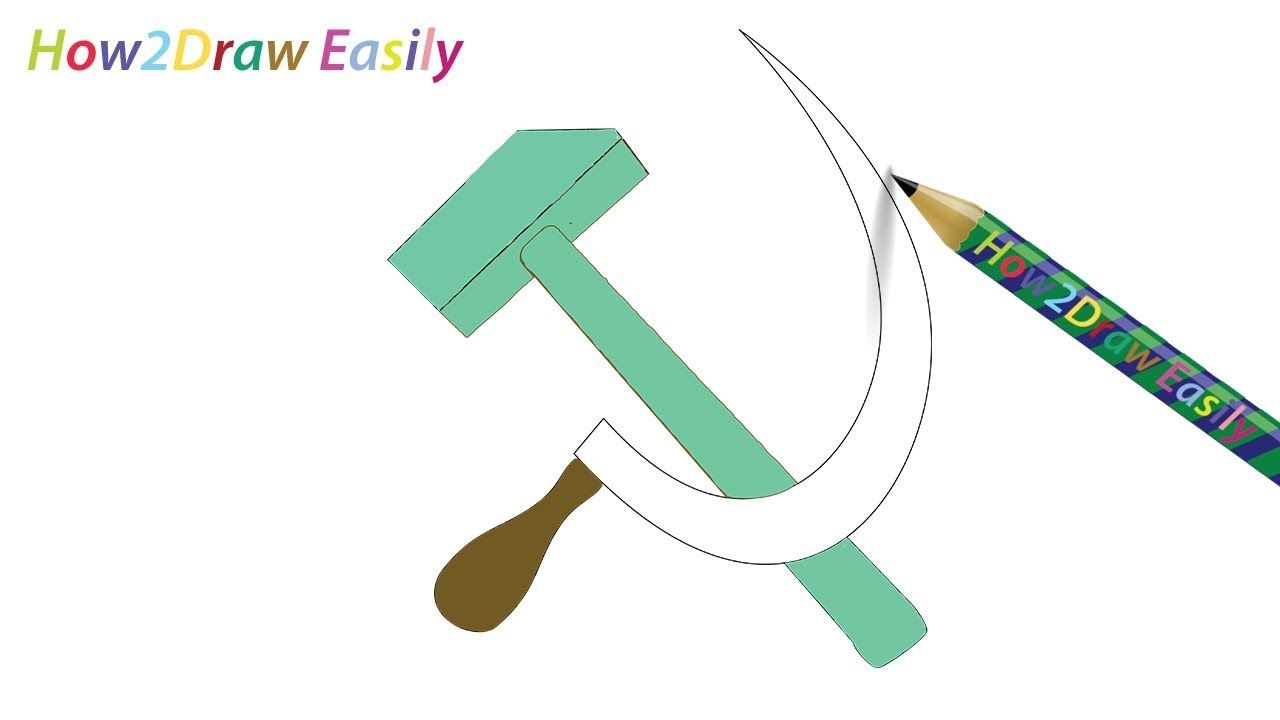 1280x720 how to draw sickle hammer how to draw easy drawings