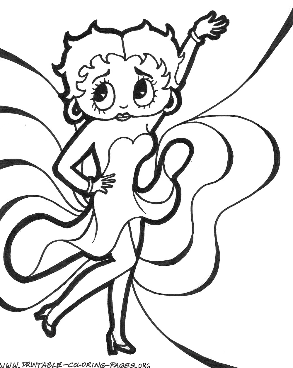 1000x1255 Simple Betty Boop Drawing Cartoon Original Hand Drawn Pictures