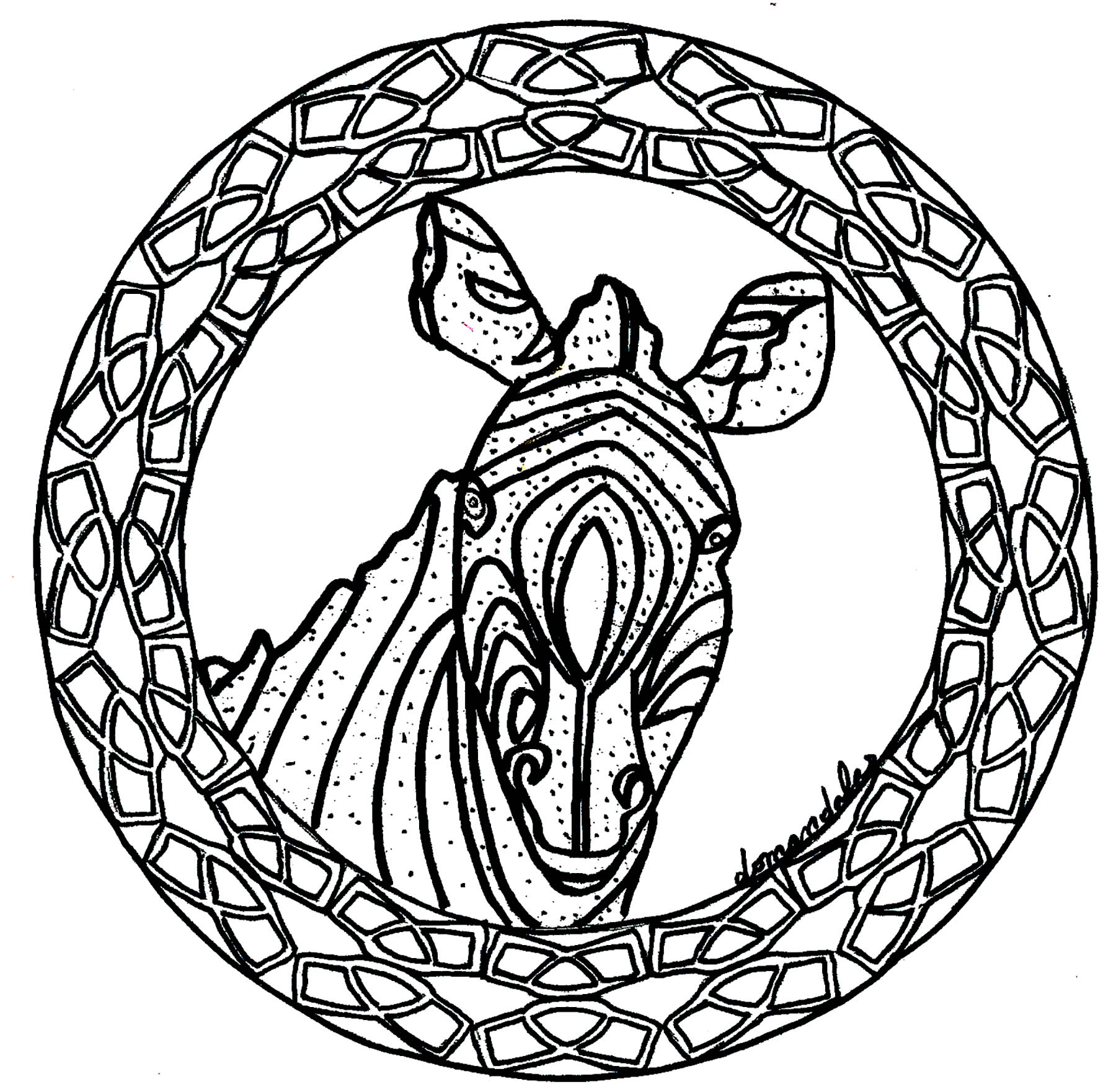 1800x1761 Simple Zebra Coloring