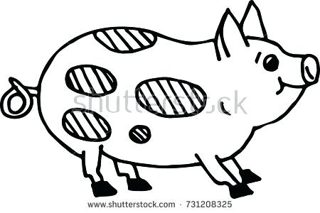 450x300 Cartoon Pig Drawing Hand Drawing Cartoon Pig For Logo Coloring