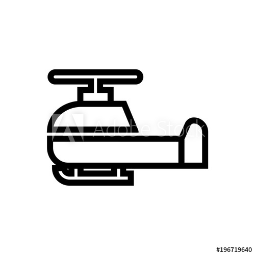 500x500 Helicopter Vector Icon, Copter In The Air Symbol Simple, Modern