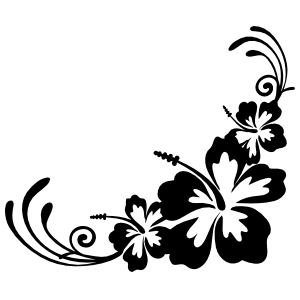 300x300 Hibiscus Flowers Corner Sticker