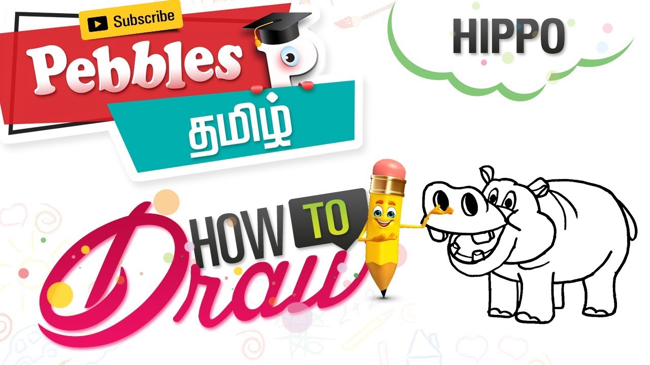 1280x720 How To Draw A Hippo Step