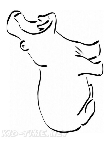459x594 Simple Hippopotamus Hippo Toddler Coloring Book