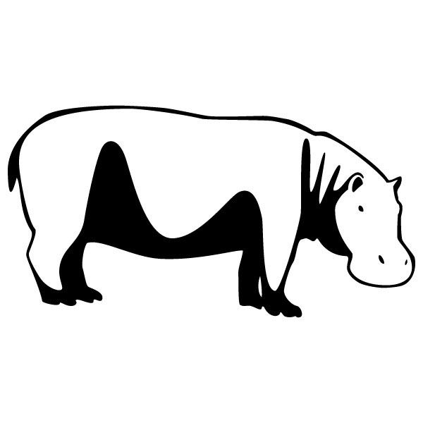600x600 A Hippo Clipart Black And White A Simple Hippo Outline Drawing
