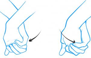 302x192 How To Draw Holding Hands, Step