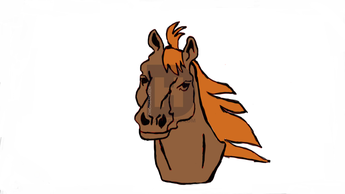 1366x768 How To Draw A Simple Horse, Step