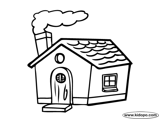 630x470 House Drawing For Colouring Little House Drawing