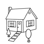 150x150 Easy House Drawings Modern Basic Simple