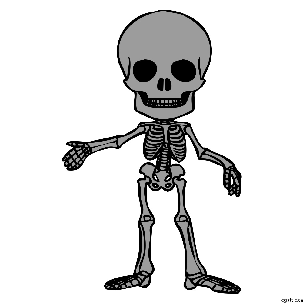 1000x1000 Cartoon Skeleton Drawing In Steps With Photoshop
