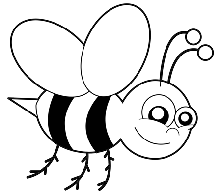 450x397 How To Draw Cartoon Bumblebees Or Bees With Easy Step