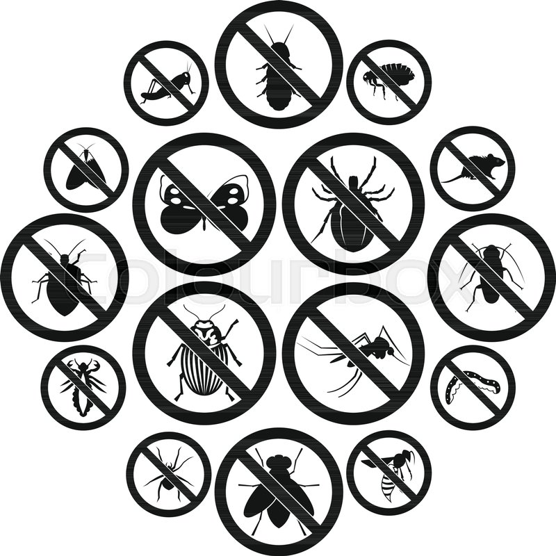 800x800 No Insect Sign Icons Set In Simple Stock Vector Colourbox