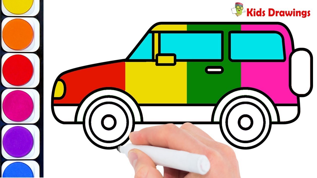 1280x720 How To Draw Jeep Car Learn Drawing And Coloring Jeep Car Coloring