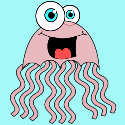400x400 How To Draw Cartoon Jellyfish With Easy Step