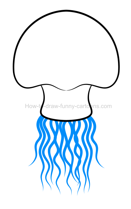424x677 How To Draw A Jellyfish Clipart