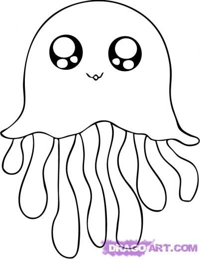 402x520 Cute Jellyfish Cartoon Drawing