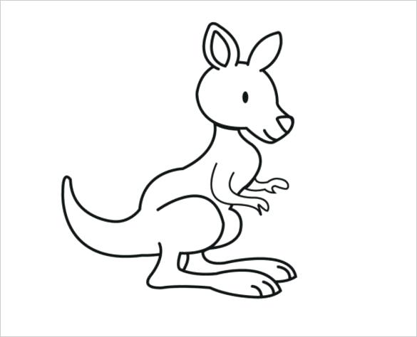 585x474 Kangaroo Outline Kangaroo Drawing Steps