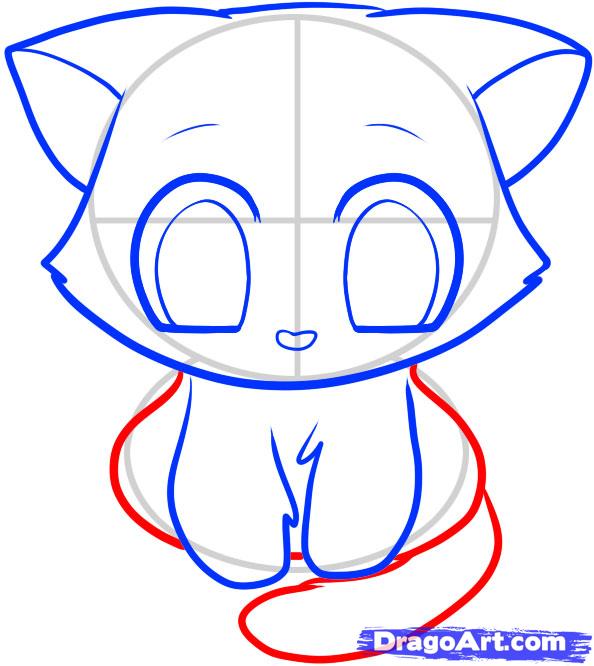 594x666 How To Draw A Kitten For Kids, Step