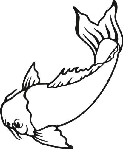 412x500 Fish Outline Template Koi Outlines Drawing Coloring Pictures