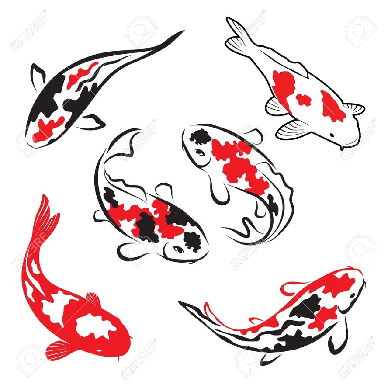 1300x1300 Simple Koi Fish Clipart
