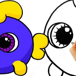 250x250 Cute Simple Fish Drawing Koi Puffer Starfish Cartoon Blobfish