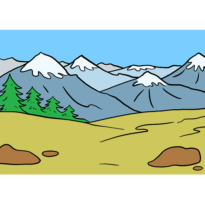 680x678 How To Draw Mountains