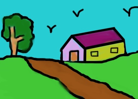 470x338 Simple Landscape Drawing