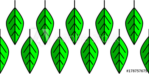 500x250 simple drawing of leaves, vector illustration repeatable design